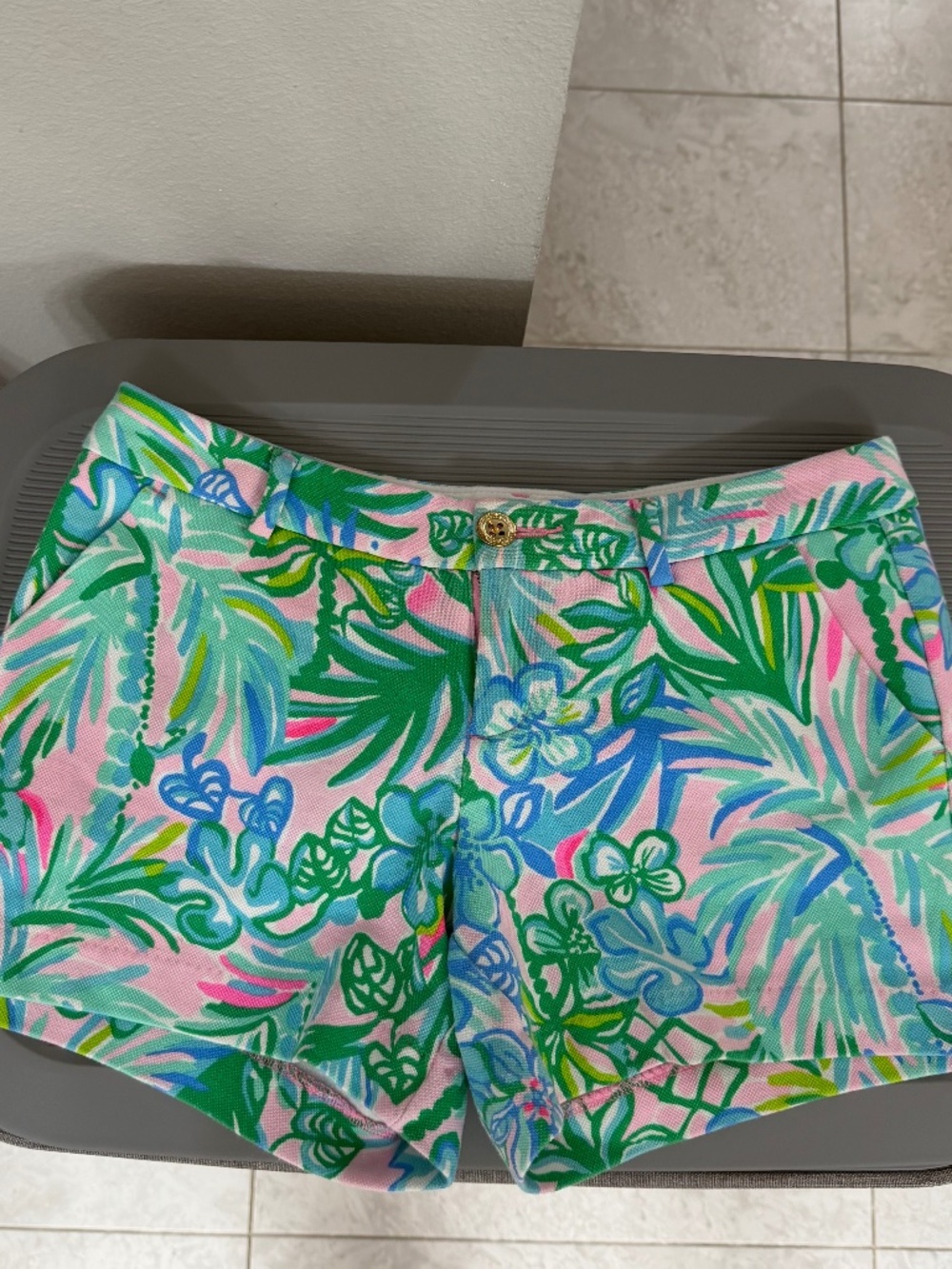 Lilly Pulitzer Callahan Shorts Pink Green Blue Tropical Print